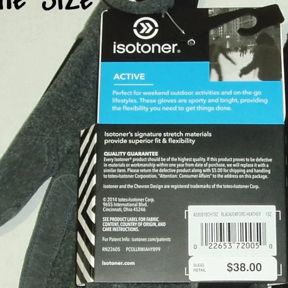 Gray Black One Size Women Istoner Active Gloves - Picture 6 of 8